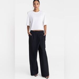 NWT KBB by Kahlana Women's Black Wide-Leg Pants